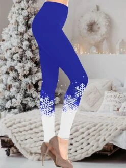 Women's Christmas Leggings Full Length Active Fashion Christmas Daily Wine Blue S XL Fall & Winter -Xmas Cothing Store jqgctj1697528970783