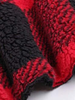 Women's Teddy Vest Winter Christmas Plaid Sleeveless Teddy Coat With Hood Fall Open Front Sherpa Jacket With Pockets Thermal Warm Windproof Casual Daily Street Xmas Jacket Red -Xmas Cothing Store jqnmnl1694506008953