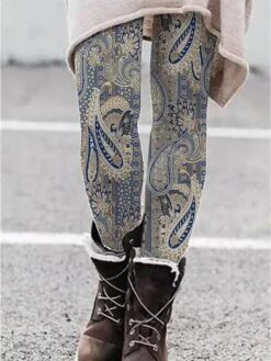 Women's Tights Leggings Ankle-Length Print Micro-elastic Mid Waist Fashion Xmas Christmas Halloween Black Red S M Spring &Fall -Xmas Cothing Store jrqtfn1666002041135