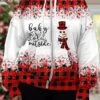 Women's Plus Size Ugly Christmas Hooded Jacket Christmas Santa Print Plaid Party Xmas Drawstring Sport Coat Fashion Loose Fit Outerwear Long Sleeve Fall