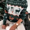 Women's Ugly Christmas Sweater Pullover Sweater Jumper Crew Neck Ribbed Knit Polyester Patchwork Fall Winter Regular Outdoor Christmas Daily Stylish Casual Soft Long Sleeve Elk Snowflake Red Green S -Xmas Cothing Store jsvqqp1697103874938