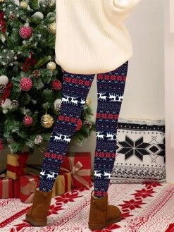 Women's Christmas Leggings High Waist Full Length High Cut Print Micro-elastic Active Fashion Daily Black White S M Fall Winter -Xmas Cothing Store jswcrt1697527459058