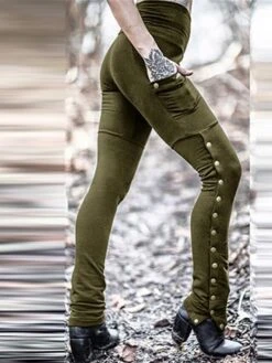 Women's Slim Pants Trousers Full Length Cotton Pocket High Waist Active Streetwear Xmas Outdoor Christmas Wine Black S M Winter Autumn / Fall -Xmas Cothing Store jtqfyv1695347097896