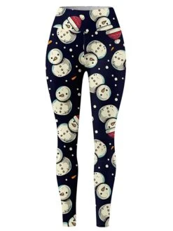 Women's Leggings Full Length Print Micro-elastic High Waist Fashion Streetwear Outdoor Christmas 2-30 2-14 S M Fall Winter -Xmas Cothing Store jusgip1696232194649