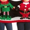 Women's Couple's Ugly Christmas Sweater Pullover Sweater Jumper Knit Santa Claus Crew Neck Stylish Casual Xmas Holiday Winter Fall Black One-Size