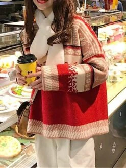 Women's Ugly Christmas Sweater Pullover Sweater Jumper Christmas Sweaters Crew Neck Ribbed Knit Acrylic Knitted Fall Winter Regular Outdoor Christmas Daily Fashion Casual Soft Long Sleeve Snowflake -Xmas Cothing Store kbaqsg1697785162494