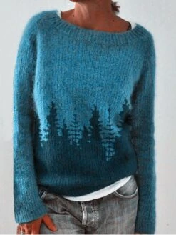Women's Ugly Christmas Sweater Pullover Sweater Jumper Crew Neck Crochet Knit Acrylic Knitted Fall Winter Outdoor Xmas Daily Stylish Casual Soft Long Sleeve Color Block Striped Snowflake Yellow -Xmas Cothing Store kbfqnf1689587681035
