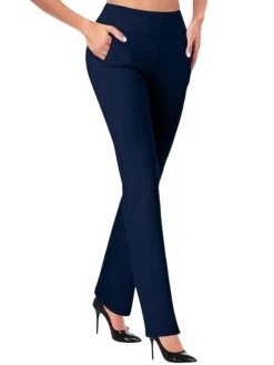 Women's Dress Pants Flared Pants Pants Trousers Full Length Side Pockets Micro-elastic Fashion Christmas Office / Career Black Red S M -Xmas Cothing Store kbhmyl1671006260619