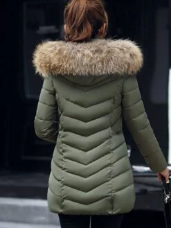 Women's Puffer Jacket Casual Zipper Daily Wear Going Out Christmas Polyester Coat Winter Fall Black Wine Army Green Zipper Hoodie Regular Fit M L XL XXL 3XL 4XL -Xmas Cothing Store kcbfxb1634719596788