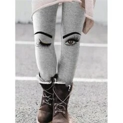 Women's Tights Leggings Full Length Print Micro-elastic Mid Waist Fashion Christmas Gifts Christmas Black Yellow S M -Xmas Cothing Store kdpofa1660285575579