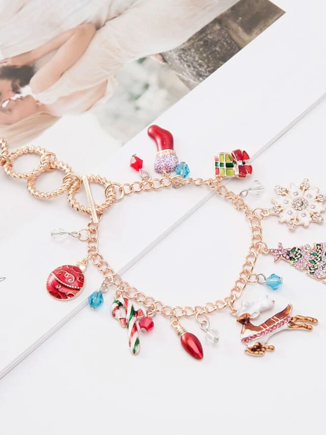 Women's Bracelet Classic Bell Christmas Tree Fashion Personalized Alloy Bracelet Jewelry Rainbow For Xmas Festival 4 Women's Bracelet Classic Bell Christmas Tree Fashion Personalized Alloy Bracelet Jewelry Rainbow For Xmas Festival - Image 2