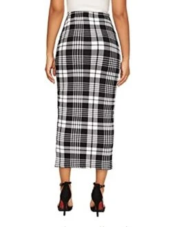 Women's Skirt Scottish Tartans Plaid Skirt Midi Cotton Blend Black White Red Skirts Fall & Winter Print High Waist Fashion Sexy Christmas Street Xmas S M L -Xmas Cothing Store kgcpdh1694742582845