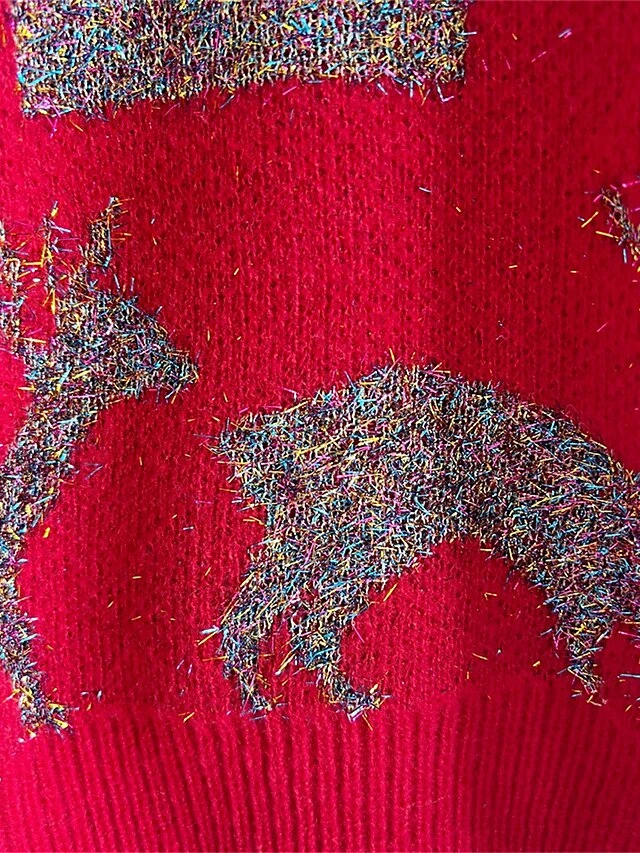 Women's Ugly Christmas Sweater Pullover Sweater Jumper Crew Neck Ribbed Knit Acrylic Sequins Fall Winter Regular Outdoor Christmas Daily Stylish Casual Soft Long Sleeve Elk Christmas Tree Snowflake 20 Women's Ugly Christmas Sweater Pullover Sweater Jumper Crew Neck Ribbed Knit Acrylic Sequins Fall Winter Regular Outdoor Christmas Daily Stylish Casual Soft Long Sleeve Elk Christmas Tree Snowflake - Image 18