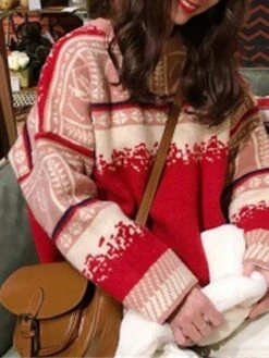 Women's Ugly Christmas Sweater Pullover Sweater Jumper Christmas Sweaters Crew Neck Ribbed Knit Acrylic Knitted Fall Winter Regular Outdoor Christmas Daily Fashion Casual Soft Long Sleeve Snowflake