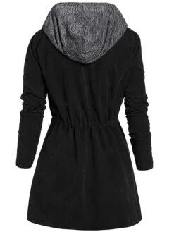 Women's Plus Size Winter Coat Coat Warm Pocket Solid Color Outdoor Christmas Causal Xmas Long Sleeve Hooded Long Winter Fall Black Wine XL XXL 3XL 4XL 5XL -Xmas Cothing Store kpqmuh1628655092179