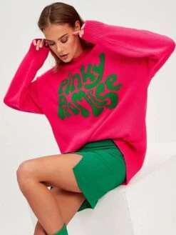 Women's Ugly Christmas Sweater Pullover Sweater Jumper Crew Neck Ribbed Knit Acrylic Knitted Print Fall Winter Outdoor Home Xmas Stylish Casual Soft Long Sleeve Letter White Red Green S M L -Xmas Cothing Store krimwx1690172044145