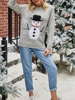 Women's Ugly Christmas Sweater Pullover Sweater Jumper Crew Neck Ribbed Knit Acrylic Knitted Fall Winter Outdoor Xmas Holiday Stylish Casual Soft Long Sleeve Snowman Snowflake Navy Blue Gray S M 12 Women's Ugly Christmas Sweater Pullover Sweater Jumper Crew Neck Ribbed Knit Acrylic Knitted Fall Winter Outdoor Xmas Holiday Stylish Casual Soft Long Sleeve Snowman Snowflake Navy Blue Gray S M -Xmas Cothing Store kvbnjp1666864513874