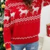 Women's Ugly Christmas Sweater Pullover Sweater Jumper Crew Neck Ribbed Knit Cotton Polyester Knitted Fall Winter Outdoor Xmas Holiday Stylish Casual Soft Long Sleeve Geometric Elk Red S M L -Xmas Cothing Store kzadwl1666854039714