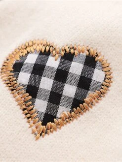 Women's Ugly Christmas Sweater Cardigan Sweater Jacket V Neck Ribbed Knit Polyester Button Pocket Embroidery Fall Winter Regular Outdoor Christmas Daily Stylish Casual Soft Long Sleeve Plaid Heart -Xmas Cothing Store lciael1697785139534