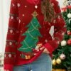 Women's Ugly Christmas Sweater Pullover Sweater Jumper Christmas Sweaters Crew Neck Ribbed Knit Acrylic Knitted Fall Winter Regular Outdoor Christmas Daily Cute Stylish Casual Long Sleeve Santa Claus -Xmas Cothing Store lmvwxk1697290681574