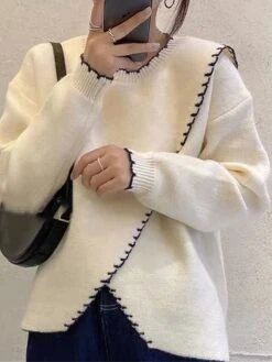 Women's Ugly Christmas Sweater Pullover Sweater Jumper Christmas Sweaters Crew Neck Ribbed Knit Polyester Knitted Fall Winter Regular Outdoor Christmas Daily Stylish Casual Soft Long Sleeve Solid -Xmas Cothing Store lqfgpj1697290911297