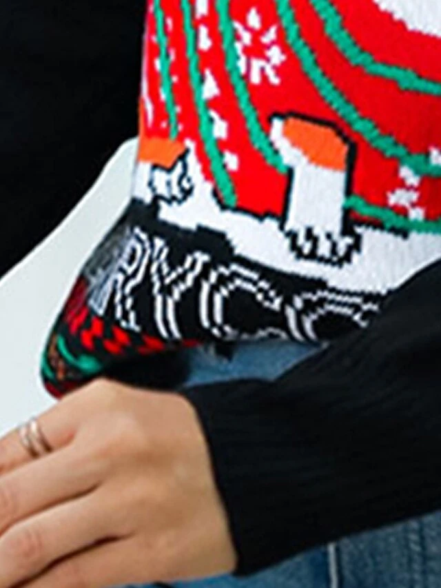 Women's Ugly Christmas Sweater Pullover Sweater Jumper Crew Neck Ribbed Knit Acrylic Oversized Fall Winter Regular Outdoor Xmas Daily Stylish Casual Soft Long Sleeve Animal Letter Yellow Red Blue 13 Women's Ugly Christmas Sweater Pullover Sweater Jumper Crew Neck Ribbed Knit Acrylic Oversized Fall Winter Regular Outdoor Xmas Daily Stylish Casual Soft Long Sleeve Animal Letter Yellow Red Blue - Image 11