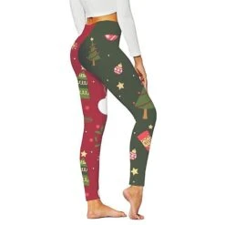 Women's Xmas Leggings Mixed Color Christmas Sports Regular Fall & Winter Red Blue -Xmas Cothing Store lsjfsa1673243182842
