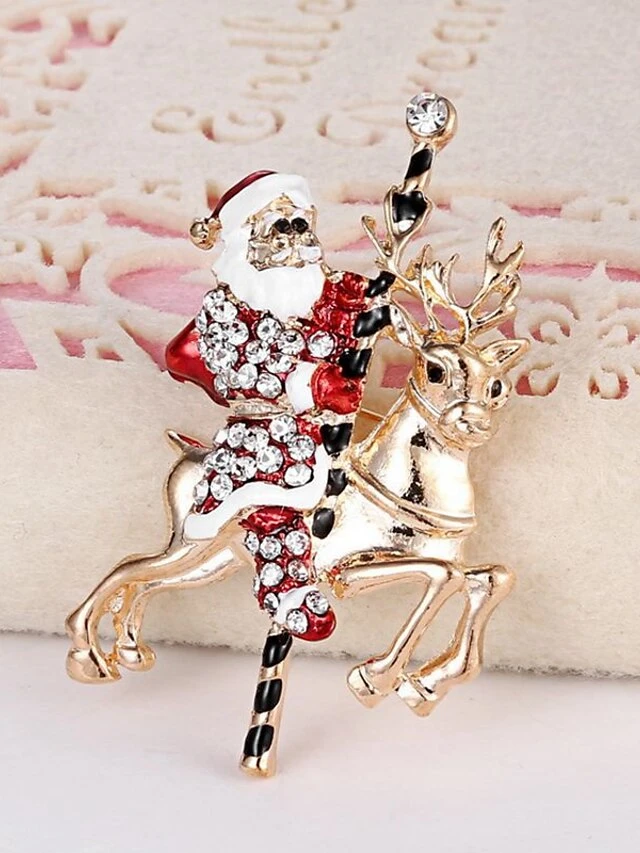 Women's Christmas Brooches Classic Stylish Brooch Jewelry Gold For Xmas Prom Date 5 Women's Christmas Brooches Classic Stylish Brooch Jewelry Gold For Xmas Prom Date - Image 3