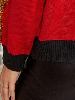 Women's Ugly Christmas Sweater Pullover Sweater Jumper Christmas Sweaters Crew Neck Ribbed Knit Acrylic Embroidered Knitted Fall Winter Regular Outdoor Christmas Daily Fashion Casual Soft Long Sleeve -Xmas Cothing Store lxblib1697626862503