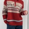 Women's Ugly Christmas Sweater Pullover Sweater Jumper Christmas Sweaters Shirt Collar Ribbed Knit Polyester Knitted Print Fall Winter Regular Outdoor Christmas Daily Stylish Casual Soft Long Sleeve -Xmas Cothing Store mfaczb1697290903943
