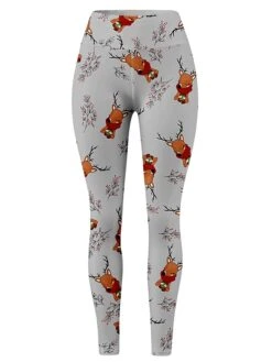 Women's Leggings Full Length Print Micro-elastic High Waist Fashion Streetwear Outdoor Christmas 2-30 2-14 S M Fall Winter -Xmas Cothing Store mfpxhv1696232177977