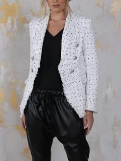 Women's Blazer Formal Button Plaid Warm Christmas Streetwear Regular Fit Outerwear Xmas Long Sleeve Fall Claret S -Xmas Cothing Store mipkyu1692767167294