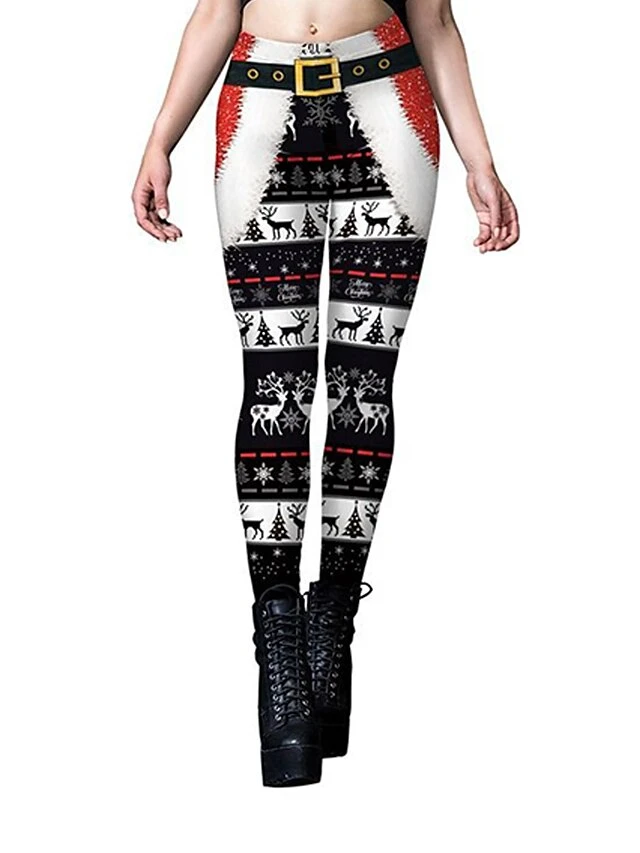 Women's Leggings Full Length Active Fashion Outdoor Christmas Black Red S M Fall Winter 11 Women's Leggings Full Length Active Fashion Outdoor Christmas Black Red S M Fall Winter - Image 9