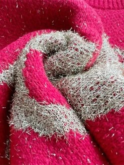 Women's Ugly Christmas Sweater Pullover Sweater Jumper Crew Neck Ribbed Knit Acrylic Oversized Fall Winter Regular Outdoor Xmas Daily Stylish Casual Soft Long Sleeve Elk Red Beige S M L -Xmas Cothing Store mryjhi1696823489356