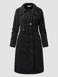 Women's Winter Coat Long Coat Christmas Pea Coat Xmas Dress Coat Party Wear Thermal Warm Windproof Overcoat Fall Trench Coat Drawstring Jacket Green Black Gray Wine Camel -Xmas Cothing Store mwuljt1659944166896