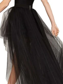 Women's Skirt & Dress Tutu Asymmetrical Chiffon Mesh Black White Red Fuchsia Skirts Summer Layered Tulle Lined Punk & Gothic Long Xmas Party Christmas One-Size -Xmas Cothing Store mzgzix1627353655535