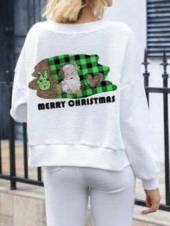 Women's Ugly Christmas Sweater Cardigan Sweater Jacket Crew Neck Ribbed Knit Polyester Button Knitted Print Fall Winter Short Outdoor Christmas Holiday Daily Stylish Casual Long Sleeve Animal Santa