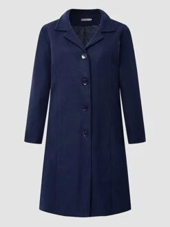 Women's Winter Coat Wool Blend Coat Long Overcoat Single Breasted Lapel Pea Coat Christmas Party Outfit Red Warm Windproof Trench Coat -Xmas Cothing Store mzzkmu1659938458111