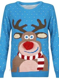 Women's Ugly Christmas Sweater Pullover Sweater Jumper Crew Neck Ribbed Knit Acrylic Knitted Fall Winter Outdoor Xmas Daily Stylish Casual Soft Long Sleeve Polka Dot Elk Black Red Blue S M L -Xmas Cothing Store mzznoz1667802177884