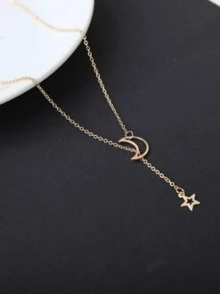 1PC Pendant Necklace For Women's Christmas Party Evening Gift Alloy Classic Moon Star -Xmas Cothing Store nbabrq1691576991435