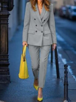 Women's Suits Blazer Formal Button Solid Color Christmas Casual / Daily Xmas Stylish Regular Fit Outerwear Long Sleeve Fall Yellow S -Xmas Cothing Store nbhbbt1695030221573