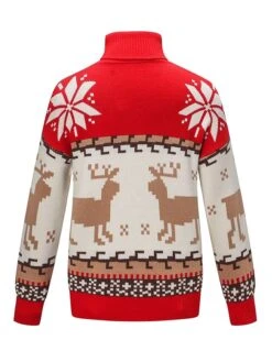 Women's Ugly Christmas Sweater Pullover Sweater Jumper Christmas Sweaters Turtleneck Ribbed Knit Polyester Knitted Print Fall Winter Regular Outdoor Christmas Daily Stylish Casual Soft Long Sleeve -Xmas Cothing Store ncugqr1697292018790