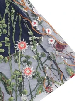 Women's Skirt Swing Midi Tulle Apricot Black White Red Skirts Fall & Winter Floral Embroidered High Waist Vintage Elegant Christmas Xmas Street M L XL -Xmas Cothing Store nerppr1694271034802