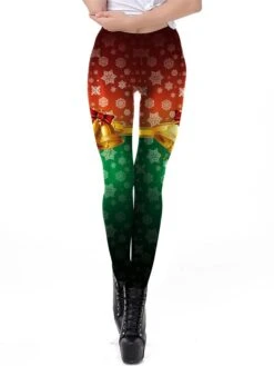 Women's Leggings Full Length Active Vacation Outdoor Christmas Wine Red S M Fall Winter -Xmas Cothing Store nfvtbo1696752249231