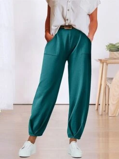 Women's Chinos Cropped Pants Harem Pants Ankle-Length Micro-elastic Mid Waist Fashion Xmas Streetwear Christmas Street Black White S M Summer Fall -Xmas Cothing Store nfykdm1692779932355