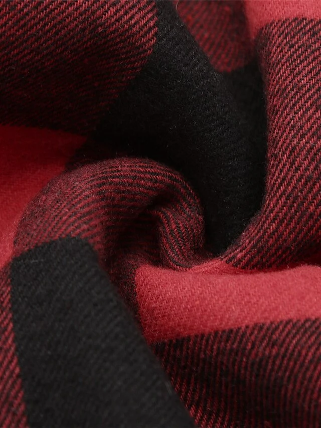 Women's Teddy Coat Christmas Winter Coat Fleece Sherpa Jacket Plaid Print Warm Street Xmas Jacket Long Sleeve With Pockets Red Gray 9 Women's Teddy Coat Christmas Winter Coat Fleece Sherpa Jacket Plaid Print Warm Street Xmas Jacket Long Sleeve With Pockets Red Gray - Image 7