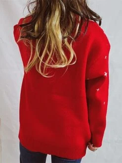 Women's Christmas Sweaters Pullover Sweater Jumper Crew Neck Chunky Knit Polyester Embroidery Spring Fall Winter Regular Christmas Daily New Year Fashion Daily Vintage Style Long Sleeve Elk Snowflake -Xmas Cothing Store nhjfqo1697539829000