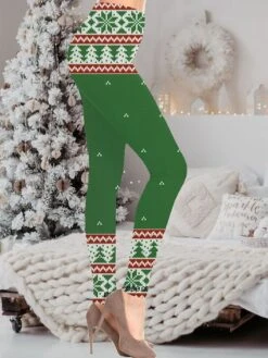 Women's Christmas Leggings Full Length Active Fashion Christmas Daily Black Wine S XL Fall & Winter -Xmas Cothing Store nhqsvo1697528974597