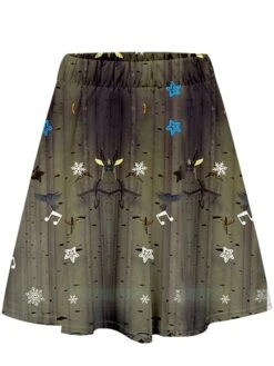 Women's Skirt Swing Mini Red Skirts Fall & Winter Print High Waist Fashion Casual Ugly Christmas Street Xmas S M L -Xmas Cothing Store niewwx1695014001550