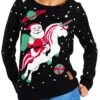 Women's Ugly Christmas Sweater Pullover Sweater Jumper Crew Neck Ribbed Knit Acrylic Knitted Fall Winter Outdoor Xmas Daily Stylish Casual Soft Long Sleeve Animal Santa Claus Black S M L -Xmas Cothing Store nlpqby1667811493242